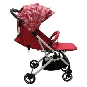 carucior sport pliabil Baby Care 311 albastru vedere laterala cu suport picioare reglabil si roti cu suspensii