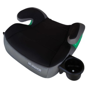 Inaltator auto XXL cu ISOFIX si suport pahar NOVOKIDS Splend'or Edition HF-02, R129 i-Size, 125-150 cm, Negru
