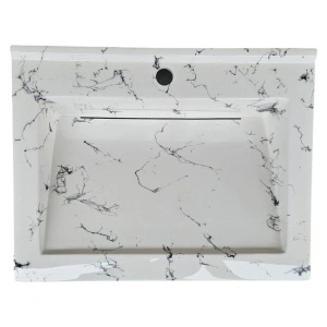 Lavoar(chiuveta) baie compozit granit, cu sifon ascuns, HouseXL LuxMarble, 80x47 cm, montaj pe blat sau masca, antibacterian, aspect marmurat