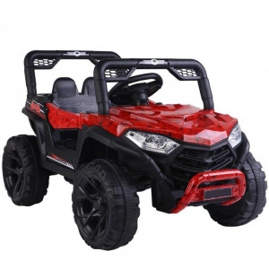 Masinuta Electrica cu acumulator pentru copii NOVOKIDS™ Buggy Mini UTV, Cu faruri luminoase, Telecomanda, 3-7 ani , max 30 kg, 3 Viteze, Lungime 110 cm, Model Offroad, Rosu Camuflaj