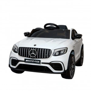 Masinuta Electrica cu acumulator pentru copii NOVOKIDS™ Mercedes AMG GLC 63 , Roti din Cauciuc EVA, 3-8 ani , usi cu deschidere , Baterie12V, 2 Viteze, lungime 115 cm, 2 motoare 390 W, Alb