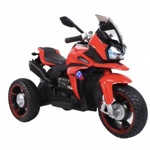 Motocicleta Electrica cu Acumulator Pentru Copii NOVOKIDS™ Ontario Motor, 3-8 ani, max 30 kg, Cu USB, Sunete si Lumini LED, Pornire cu cheie, 3 Roti, Mers cu spatele, Rosu