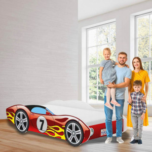 Pat-tip-masinuta-pentru-copii-NOVOKIDS-CORVETTE-160x80-CM-Set-cu-Saltea-din-Spuma-MATSEN-10-CM-Inclusa-Somiera-Sistem-FLEX-Cu-Protectii-Laterale-Rosu_1
