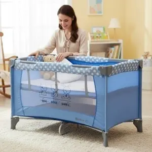 Patut-Pliabil-si-Tarc-copii-Baby-Care-PRO-FMG-120X60-cm-2-Niveluri-de-inaltime-Cu-geanta-transport-inclusa-Plasa-insecte-Albastru-2