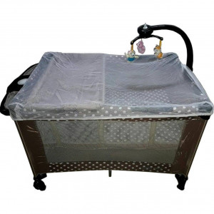 Patut-Pliant-Tarc-copii-Baby-Care-NEST-Pliabil-pe-2-Niveluri-cu-muzica-si-Masa-infasat-Jucarie-Carusel-cu-jucarii-din-plus-geanta-transport-inclusa-Maron-cu-buline_2