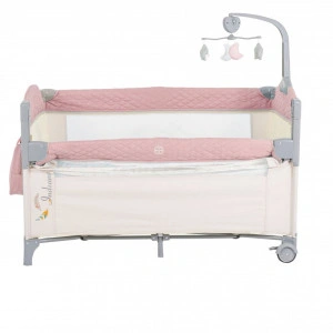 Patut-pliant-transformabil-in-tarc-copii-NOVOKIDS-Indiana-NEST-62X125-cm-2-Niveluri-Jucarie-Carusel-muzical-Fermoar-acces-lateral-Geanta-bebe-Roz_3