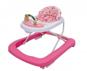 Premergator Premium 2 in 1 NOVOKIDS™ Little Bear Walker, Reglabil in 3 trepte de inaltime, Transformabil in antemergator, Roti silentioase, Cu melodii, Ursulet, Pliabil, Roz