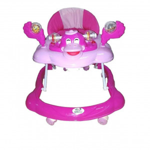 Premergator-Reglabil-in-3-Trepte-NOVOKIDS-Happy-Duck-Ratusca-Pliabil-8-Roti-Cu-Melodii-Roz