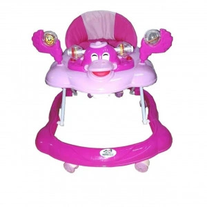 Premergator Reglabil in 3 Trepte NOVOKIDS™ Happy Duck , Ratusca, Pliabil, 8 Roti, Cu Melodii, Roz