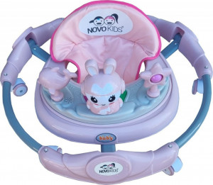 Premergator-reglabil-in-6-trepte-de-inaltime-NOVOKIDS-Happy-Bunny-Cu-melodii-si-lumini-Pliabil-Max-20-kg-Roti-silentioase-Model-Iepuras-Roz_3