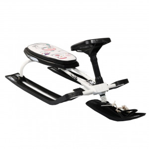 Saniuta-pentru-copii-tip-bob-NOVOKIDS-Snow-Rider-maxim-50-kg-cadru-metalic-scaun-moale-dimensiuni-80X60X40-cm-amortizor-fata-cu-cordelina-de-tras-Alb