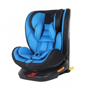 Scaun Auto cu Isofix NOVOKIDS™ Safety Seat 6000, Cu rotire 360 grade, 0-36 kg, Tetiera reglabila pe inaltime, Omologare R-129 i-Size, Transformabil in scoica auto, Centura de siguranta in 5 puncte, Husa detasabila, Albastru