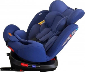Scaun Auto cu Isofix NOVOKIDS™ Safety Seat 7000, Cu rotire 360 grade, 0-36 kg, Tetiera reglabila pe inaltime, Omologare R-129 i-Size, Transformabil in scoica auto, Centura de siguranta in 5 puncte, Husa detasabila, Blue