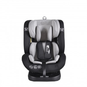 Scaun-Auto-cu-Isofix-NOVOKIDS-Serengenti-Deluxe-Rotire-360-grade-0-36-kg-Tetiera-reglabila-pe-inaltime-Centura-5-puncte-Pernuta-masina-ursulet-Gri