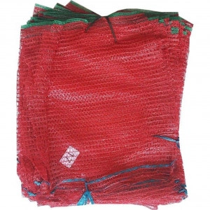 Set 100 saci din plasa pentru legume, saci cartofi, dimensiune 33X47 cm, Rosu