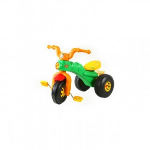 Tricicleta cu pedale pentru copii si bebe MINIKID®, Stabilitate Marita, Pentru Interior si Exterior, Verde, Portocaliu