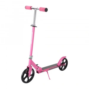 Trotineta copii si adolescenti NOVOKIDS™ Fusion EVO PRO, Maxim 100 kg, Functie Super Brake, Maner reglabil pe inaltime, Diametru roata 200 mm, Roz
