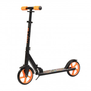 Trotineta-din-aluminiu-NOVOKIDS-Flurry-Scooter-Maxim-100-kg-Functie-Super-Brake-Maner-reglabil-pe-inaltime-Diametru-roata-200-mm-Negru-cu-Portocaliu