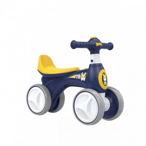 Trotineta fara pedale pentru copii NOVOKIDS™ EVO Balance Bubbles Bike, Cu masina de facut baloane si melodii, Maxim 30 Kg, 4 roti, Stabilitate mare, Design futurist, Albastru