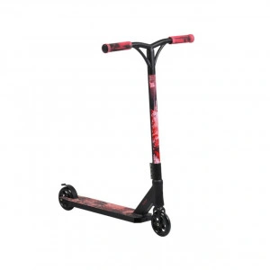 Trotineta Freestyle NOVOKIDS™ Shock Stunter, maxim 100 kg, Frana picior, Cadru si roti aluminiu, Diametru roata 110 mm, Rosu cu Negru