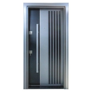 Usa metalica de exterior cu izolatie si vizor Novo Doors NDS1000S, Din compozit, 2 yale, Kit complet, Pentru case,