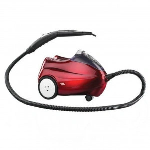 Aparat de curatat cu aburi ALF® Multi Steam Force, Pentru covoare, Canapele, Baie, Bucatarie si Masina, Functie curatat geamuri si calcat vertical haine si perdele, Presiune 5 Bari, Putere 1450 W, Rosu