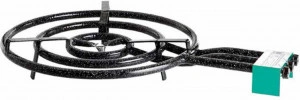 Arzator rotund (pirostrie) din aliaj HouseXL® Palio pentru cherhanale si plite , 3 robineti, 3 arzatoare, GPL, interior si exterior, diametru 60 cm