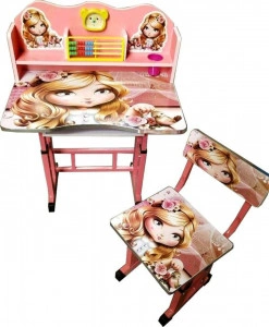 Birou-copii-din-MDF-cu-jucarii-interactive-Novokids-My-first-desk-dimensiuni-68X43X65-cadru-metalic-masuta-copii-Roz-Princess