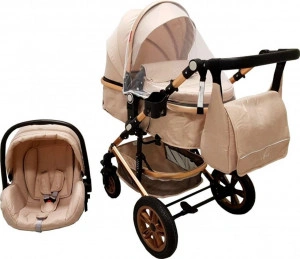 Carucior-nou-nascuti-3-in-1-Baby-Care-PRO-530-Cu-geanta-bebe-Cadru-Aluminiu-Gold-Amortizoare-Roti-din-cauciuc-plin-AVE-Landou-Scoica-auto-Spatar-reglabil-3-trepte-Plasa-insecte-Crem_1