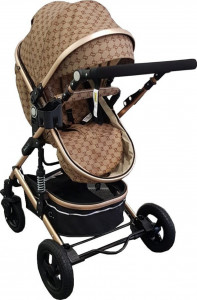 Carucior-nou-nascuti-3-in-1-Baby-Care-PRO-531-Cu-geanta-bebe-Cadru-Aluminiu-Gold-Amortizoare-Roti-din-cauciuc-plin-AVE-Landou-Scoica-auto-Spatar-reglabil-3-trepte-Plasa-insecte-Beige-cu-imprimeu-Maron_6