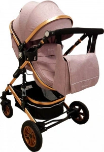 Carucior-nou-nascuti-3-in-1-Baby-Care-PRO-531-Cu-geanta-Bebe-inclusa-Cadru-Aluminiu-Gold-Amortizoare-Roti-din-cauciuc-plin-AVE-Landou-Scoica-auto-Spatar-reglabil-3-trepte-Plasa-insecte-Gri_3