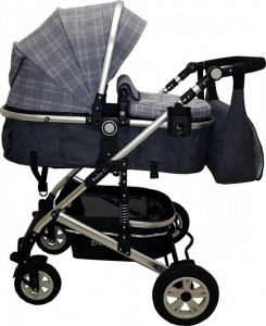 Carucior-nou-nascuti-3-in-1-Baby-Care-PRO-531-geanta-Bebe-Cadru-Aluminiu-Amortizoare-Roti-din-cauciuc-plin-AVE-Landou-Scoica-auto-Spatar-reglabil-3-trepte-Plasa-insecte-Gri-cu-carouri_1