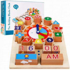 Ceas-puzzle-3D-tip-Montessori-din-lemn-masiv-NOVOKIDS-Learning-Clock-18-piese-Cu-forme-geometrice-si-Numere-Materiale-Eco-Multicolor_1