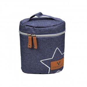 Geanta termica pentru biberoane NOVOKIDS™ Charlie Thermo Bag , Capacitate 2 biberoane, Inchidere cu fermoar, Material izolator termic, Albastru Denim