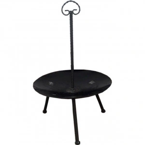 Gratar disc din otel, Din taler de tractor, Realizat manual, Picioare detasabile, Maner rece, grosime 5 mm, Diametru 51 centimetri