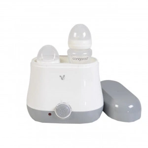 Incalzitor biberoane si mancare copii NOVOKIDS™ BabyDuo, Capacitate 2 biberoane, Functie sterilizare suzete si obiecte mici, Putere 150W, Alb cu Gri