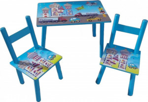 Masuta-copii-din-MDF-cu-doua-scaune-Novokids-My-first-table-Dimensiuni-59X39X40-Suprafata-lucioasa-Model-masinute-Albastru_1