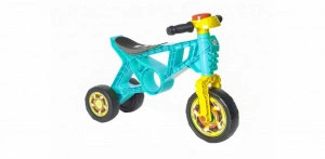 Motocicleta cu functie de trotineta fara pedale pentru copii NOVOKIDS™ EVO Balance Bike, Cu claxon, Maxim 30 Kg, 3 roti, Stabilitate mare, Turquoise