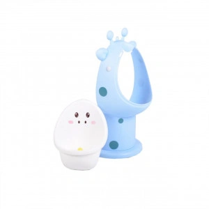 Olita-copii-tip-Pisoar-NOVOKIDSÂª-Funny-Giraffe-Cu-morisca-Vas-detasabil-Atasabila-la-peretele-baii-Model-Girafa-Albastru