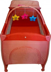 Patut-Pliant-NOVOKIDS-Baby-C-120X60-cm-transforabil-in-Tarc-Copii-2-Niveluri-Masa-infasat-detasabila-jucarii-din-plus-geanta-transport-Corai_2