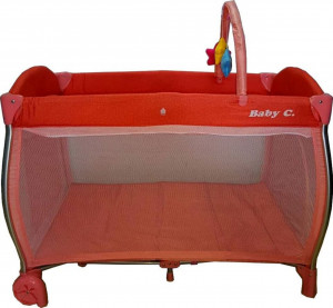 Patut-Pliant-NOVOKIDS-Baby-C-XXL-110X80-cm-transforabil-in-Tarc-Copii-2-Niveluri-Masa-infasat-detasabila-Jucarii-plus-geanta-transport-Corai_1