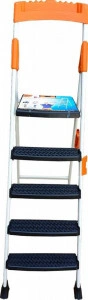 Scara-dubla-pliabila-din-aluminiu-emailat-Harbinger-plianta-maxim-155-kg-trepte-si-platforma-acoperite-cu-plastic-anti-aderent-picioare-stabile-maner-de-inchidere-4+1-trepte_2