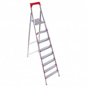 Scara Pliabila Dubla cu Platforma HouseXL™, Plianta, Metalica, Design Special Anti-Alunecare, 7+1 Trepte - Img 1