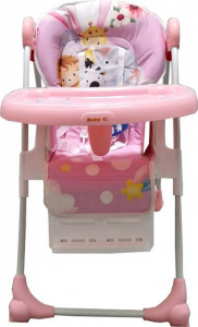 Scaun-de-masa-pentru-copii-si-bebe-Baby-Care-CC-reglabil-in-3-trepte-Pliabil-Centura-de-siguranta-Sezut-comfortabil-Masuta-detasabila-Pozitie-somn-Cosulet-de-depozitare-Model-Animalute-Roz_5