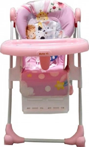 Scaun-de-masa-pentru-copii-si-bebe-Baby-Care-CC-reglabil-in-3-trepte-Pliabil-Centura-de-siguranta-Sezut-comfortabil-Masuta-detasabila-Pozitie-somn-Cosulet-de-depozitare-Model-Animalute-Roz_5