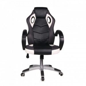 Scaun gaming si birou NOVOKIDS™ Gamer PRO, Rotatie 360 grade, Design ergonomic, Inaltime reglabila 117-127 cm, Latime 60 cm, Max 120 kg, Alb cu Negru