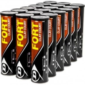 Set 72 mingi de tenis Dunlop™ Fort Clay Court Originals, pentru zgura, 18 cutii