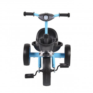 Tricicleta-cu-pedale-NOVOKIDS-Hawk-Trike-Cu-melodii-si-lumini-Doua-cosulete-pentru-jucarii-Max-25-kg-Roti-din-cauciuc-EVA-Cadru-metalic-Far-luminos-Albastru