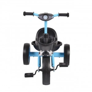 Tricicleta-cu-pedale-NOVOKIDS-Hawk-Trike-Cu-melodii-si-lumini-Doua-cosulete-pentru-jucarii-Max-25-kg-Roti-din-cauciuc-EVA-Cadru-metalic-Far-luminos-Albastru