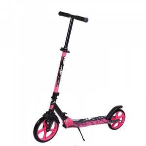 Trotineta copii si adolescenti NOVOKIDS™ Funky Camo PRO, Maxim 100 kg, Functie Super Brake, Diametru roata fata 230 mm, Roz Camuflaj